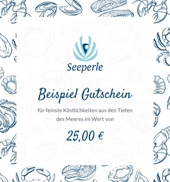 Example of a gift voucher from Seeperle Wismar - give away fish enjoyment!